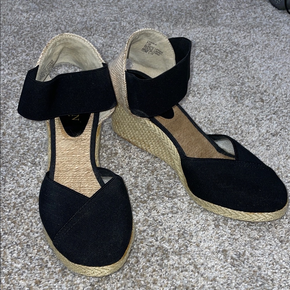 Lauren Ralp  Lauren Charla Espadrille Wedge Sandals with Ankle Strap